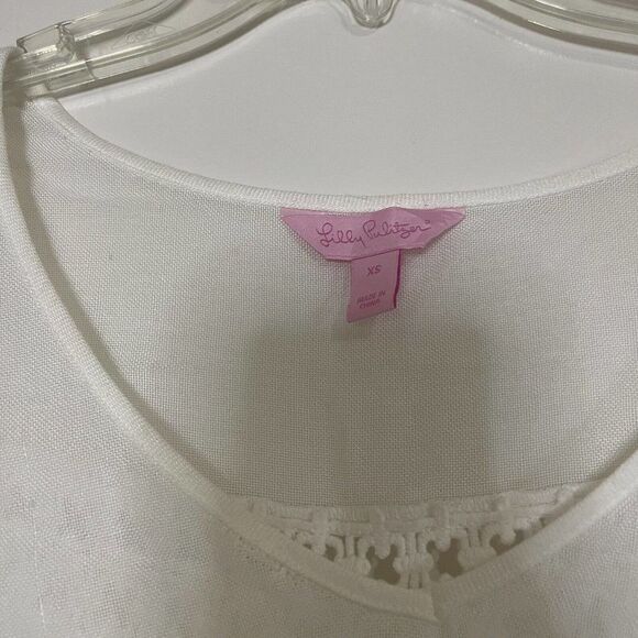 Lilly Pulitzer White Boho knit pullover blouse size XS - Picture 2 of 7